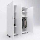 Three-Door Wardrobe with Full-Length Mirror for Bedroom Storage