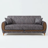 Modern 3-Seater Convertible Velvet Sofa Bed Storage & Foldable Backrest Design