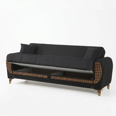 Modern 3-Seater Convertible Velvet Sofa Bed Storage & Foldable Backrest Design