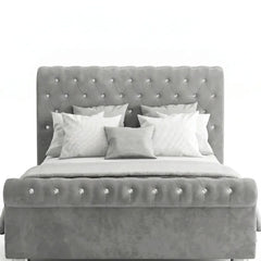 Premium Sleigh Beds with Metal Legs, Luxury Stitching & With Spring Mattress