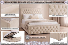 Luxury Hilton Chesterfield Velvet Bed with matress| Diamond Tufted & Steel Legs