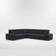 7-Seater L-Shaped Sectional Sofa with Adjustable Headrests and Armrests