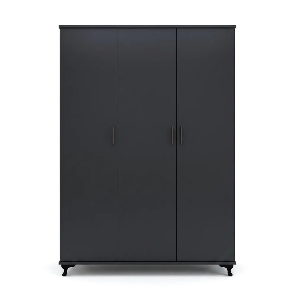 Black Three Door Wardrobe – Modern Spacious Bedroom Storage at NewLookHome