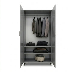 Modern Two-Door Bedroom Wardrobe with Spacious Storage Design