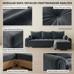 3 Seater Fabric Sofa Bed with Storage | Living Room Settee & Guest Bed