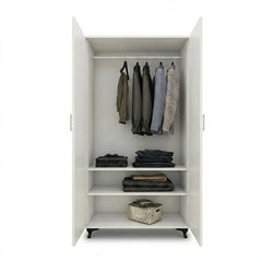 Modern Two-Door Bedroom Wardrobe with Spacious Storage Design