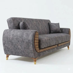 Modern 3-Seater Convertible Velvet Sofa Bed Storage & Foldable Backrest Design