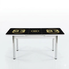 Luxury Turkish Dining Set – Gucci Printed Glass Table with Premium Chairs