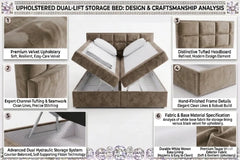 Luxury Butterfly Design Storage Bed, Premium Spring Base & High-Quality Mattress