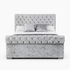 Premium Sleigh Beds with Metal Legs, Luxury Stitching & With Spring Mattress