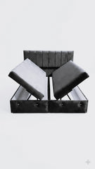 Premium Velvet Gas-Lift Storage Bed with Steel Legs & Upholstered Headboard