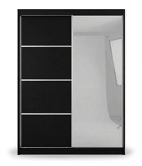 Modern Sliding Door Wardrobe with Mirror – Spacious Bedroom Storage Closet