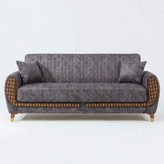 Modern 3-Seater Convertible Velvet Sofa Bed Storage & Foldable Backrest Design