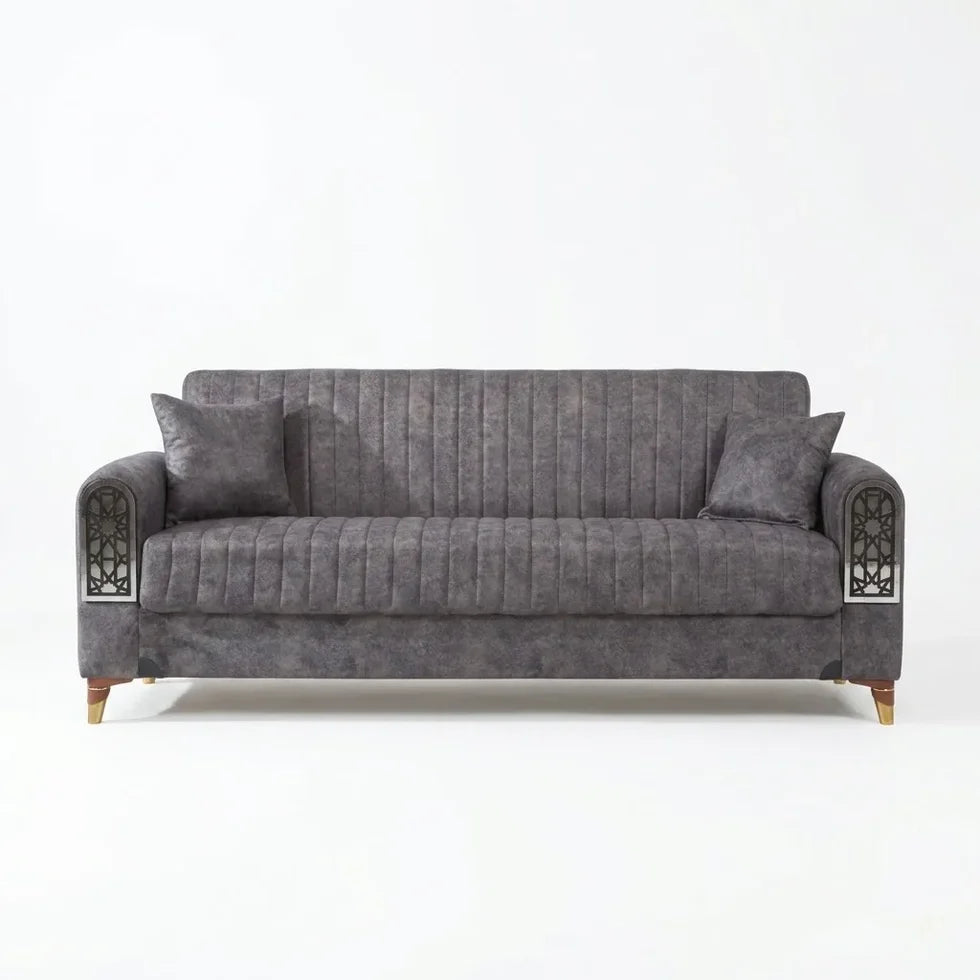 Elegant 3-Seater Sofa Bed – Luxury Velvet with Storage for Smart Living Design